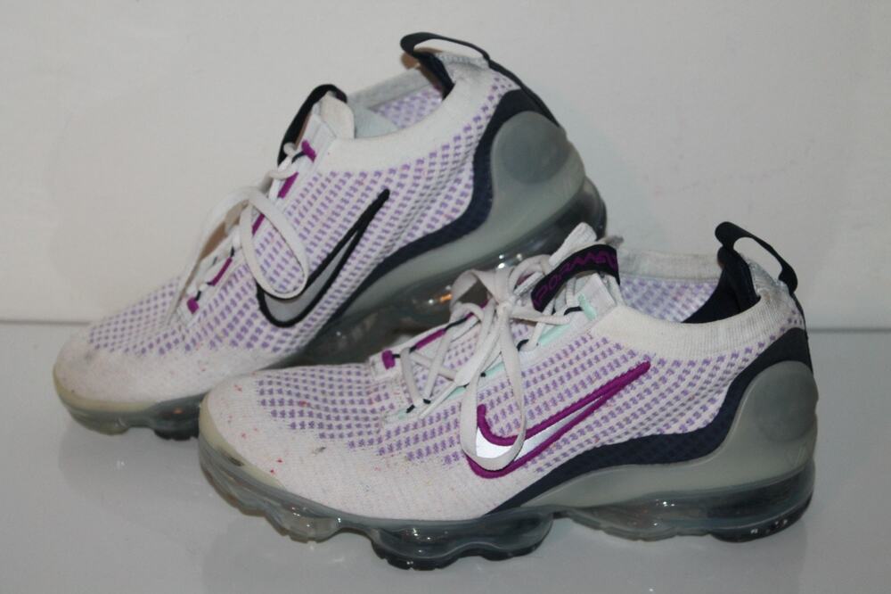 NIke Air VaporMax 2021 FK GS Running Shoes, DB1550-105, White/Violet, Youth 6.5Y